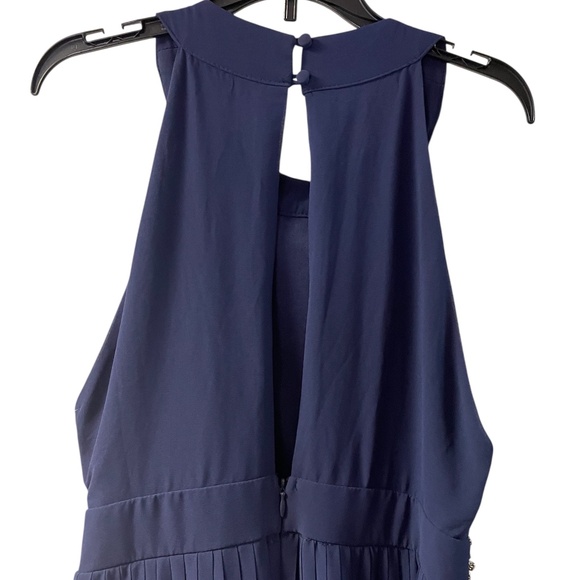 Dress 6 Maxi Blue Chiffon Rhinestone Beaded TFNC/Asos Cocktail/Party/Wedding - Picture 4 of 8